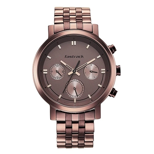 Send marvelous gift of fastrack analog brown dial mens watch to Ahmedabad Free Delivery AhmedabadOnlineFlorists