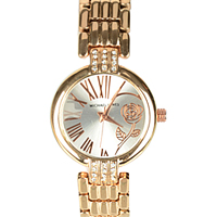 Showy Stone Studded Golden Wrist Watch for Ladies Showy Stone Studded Golden Wrist Watch for Ladies