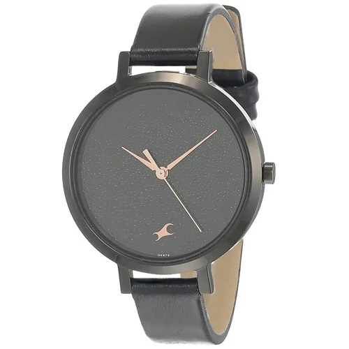 trendy fastrack black dial analog womens watch Delivery in Ahmedabad AhmedabadOnlineFlorists