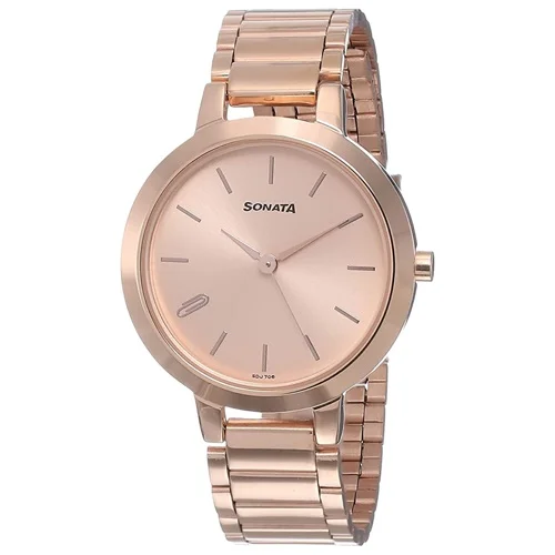 Sonata analog gold dial women's watch on sale